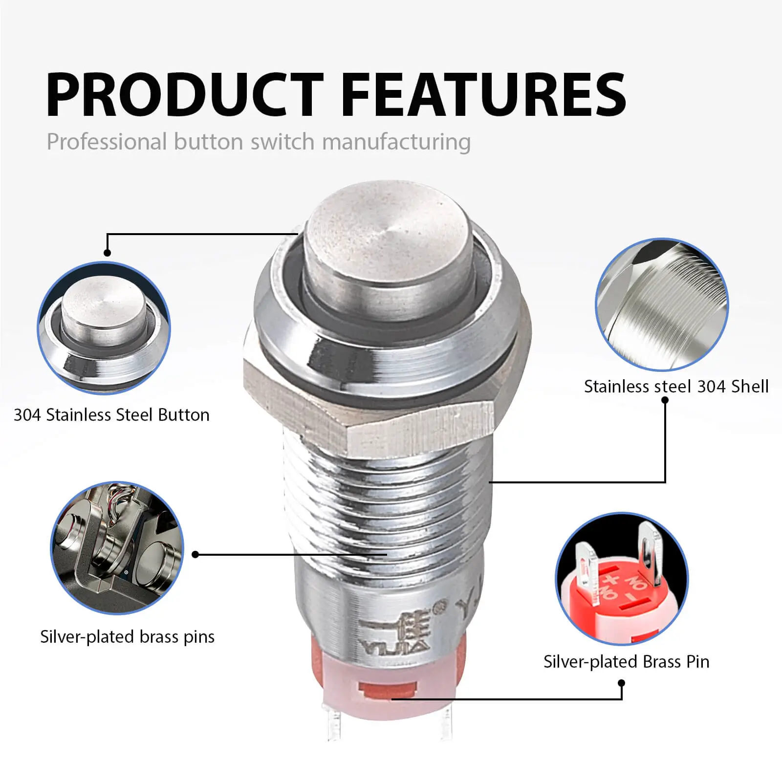 YJ-GQ8H-10/J/N Compact Push Button Switch